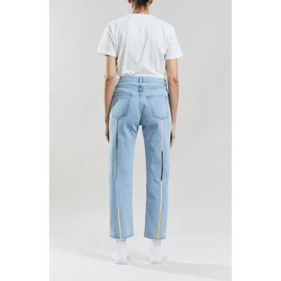 Still Here Cloud Rainbow Tate High Rise Straight Leg Denim Jeans Size 28 - Picture 1 of 14